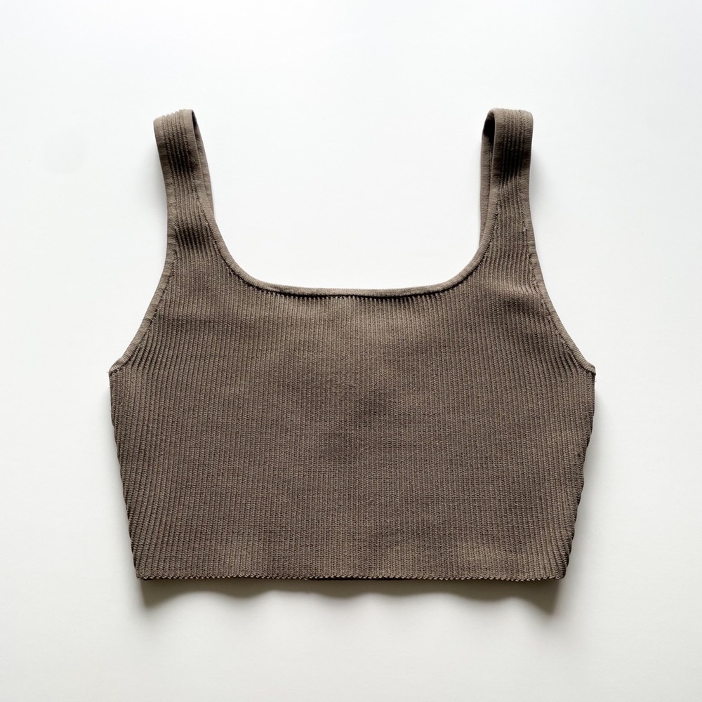 Babaton Sculpt Knit Cropped Tank (Brown)